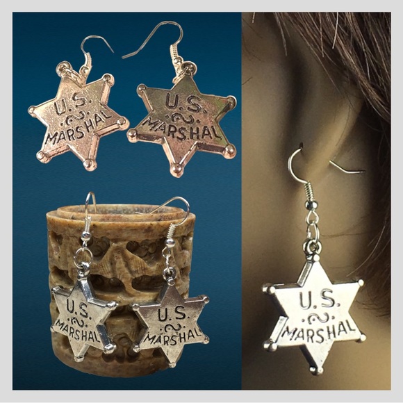 U.S. Marshal Earrings - Picture 2 of 9